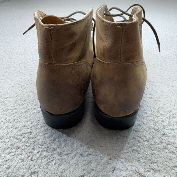 Ariat Boots Womens 8.5 Tan Ankle Leather Kiltie Western‎ Lace Up Roper Cowgirl - Picture 13 of 16